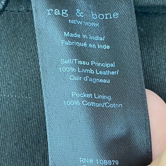 Rag & Bone Lace-up Leather Vent Skirt In Black Size 25 - Picture 4 of 5